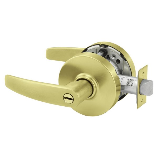 Sargent Grade 1 Privacy Bathroom Cylindrical Lock, B Lever, Non-Keyed, Satin Brass Finish, Not Handed 28-10U65 LB 4